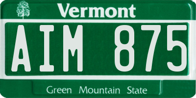 VT license plate AIM875