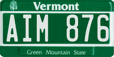 VT license plate AIM876