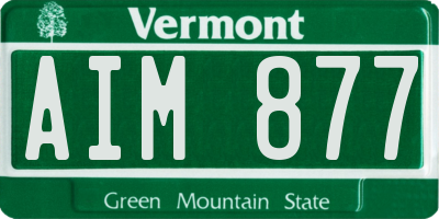 VT license plate AIM877