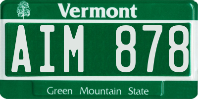VT license plate AIM878