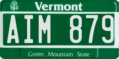 VT license plate AIM879