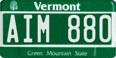 VT license plate AIM880