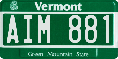 VT license plate AIM881