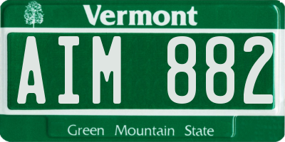 VT license plate AIM882