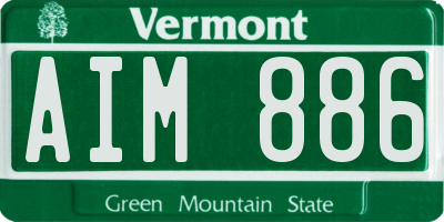 VT license plate AIM886