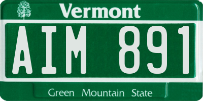 VT license plate AIM891