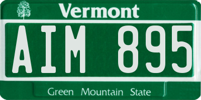 VT license plate AIM895