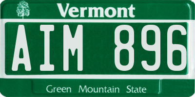 VT license plate AIM896