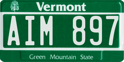 VT license plate AIM897