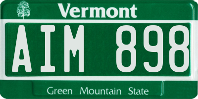 VT license plate AIM898