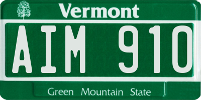 VT license plate AIM910