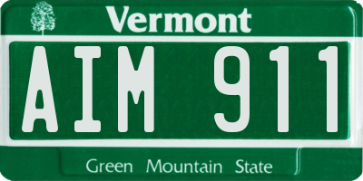 VT license plate AIM911