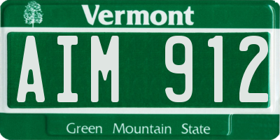 VT license plate AIM912