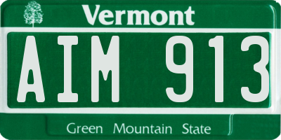 VT license plate AIM913