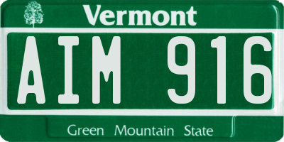 VT license plate AIM916