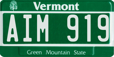 VT license plate AIM919