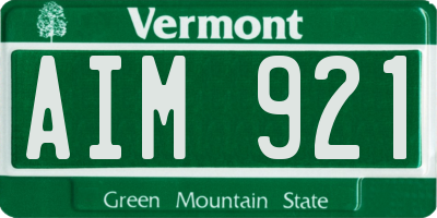 VT license plate AIM921