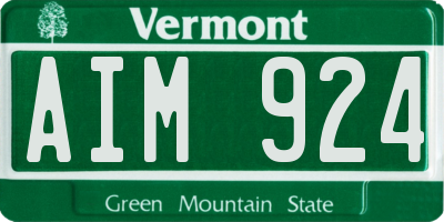 VT license plate AIM924