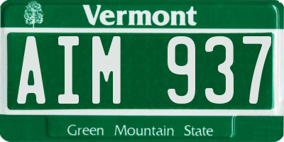 VT license plate AIM937