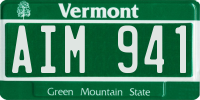 VT license plate AIM941