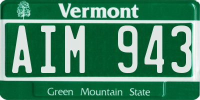 VT license plate AIM943