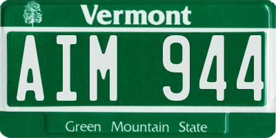 VT license plate AIM944
