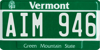 VT license plate AIM946