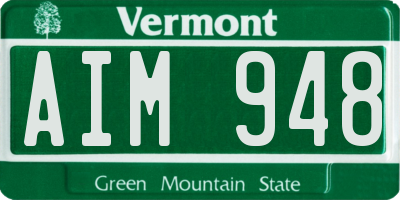 VT license plate AIM948