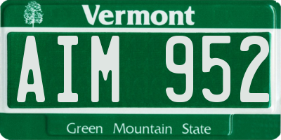 VT license plate AIM952