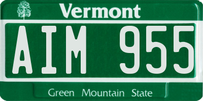 VT license plate AIM955