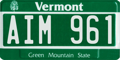 VT license plate AIM961