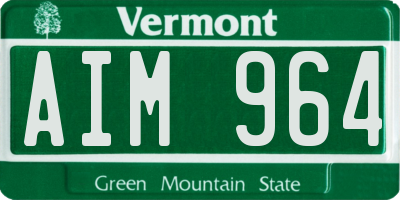 VT license plate AIM964