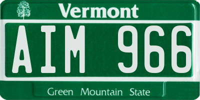 VT license plate AIM966