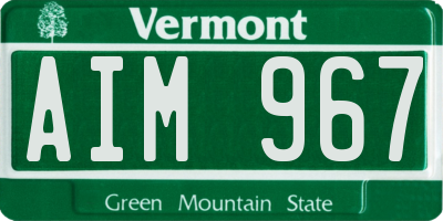 VT license plate AIM967