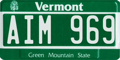 VT license plate AIM969