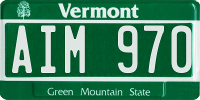 VT license plate AIM970