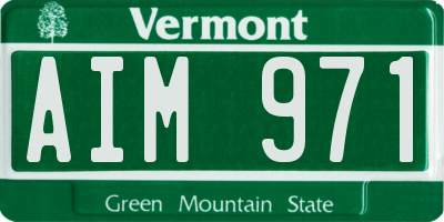 VT license plate AIM971