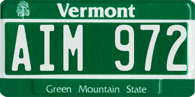 VT license plate AIM972