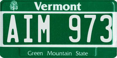 VT license plate AIM973
