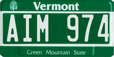 VT license plate AIM974