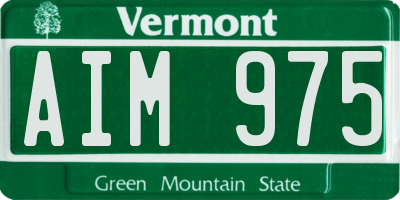 VT license plate AIM975