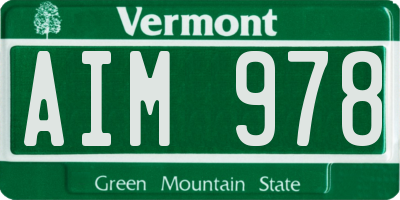 VT license plate AIM978