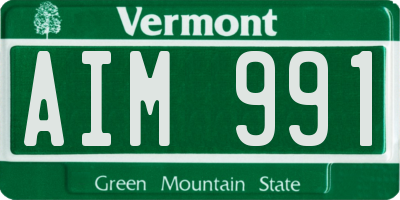VT license plate AIM991