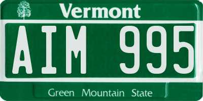 VT license plate AIM995