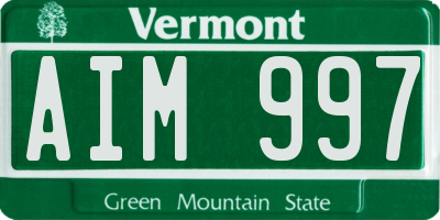 VT license plate AIM997