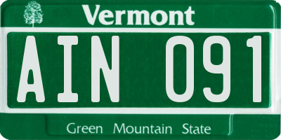 VT license plate AIN091