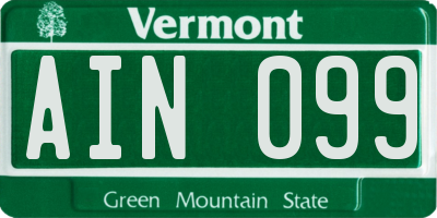 VT license plate AIN099