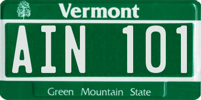 VT license plate AIN101