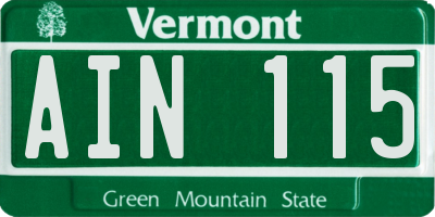 VT license plate AIN115