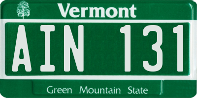 VT license plate AIN131